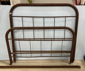 Painted Green Double Iron Bed