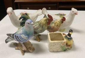 Group of Pottery Birds
