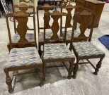 Six Depression Era Walnut Dining Chairs