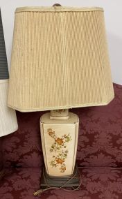 Vintage Floral Porcelain Vase Lamp