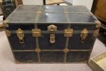 Vintage Black Metal Storage Trunk