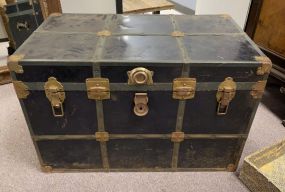 Vintage Black Metal Storage Trunk