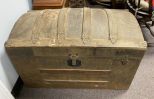 Antique Dome Streamer Trunk