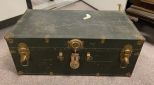 Vintage Black Metal Storage Trunk