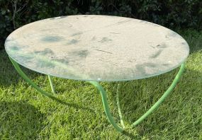 Vintage Glass and Metal Coffee Table