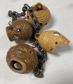 Four Piece Pottery Hanging Chime