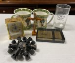 Religious Mugs, Cross, Jack Daniels Cup, and Mini Clock