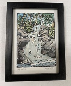 Signed 'Waterfall