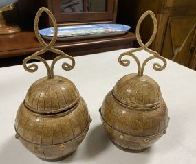 Pair of Decorative Resin Vases