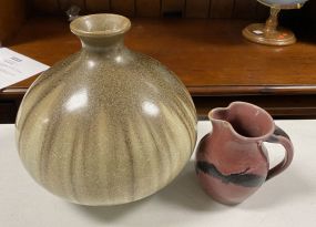 Pottery Vase and Pottery Pitcher