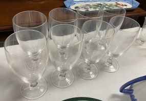 Eight Clear Drinking Glasses