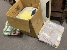Large Box Lot of Quilts