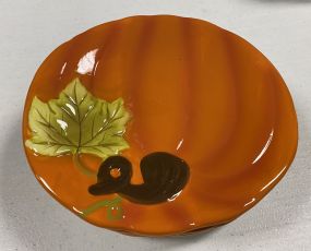 Four Pumpkin Earthenware Plates