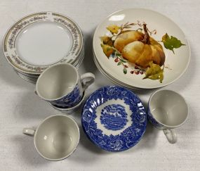 Blue Willow Pieces, China Dessert Plates, Fruit Plates