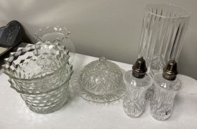 Cheese Dish, Salt & Pepper, Vases, and Fostoria Bowls