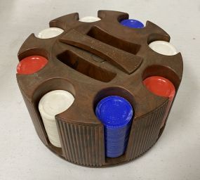 Poker Chip Holder With Poker Chips