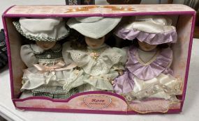 Rose Collection Set of 3 Dolls in Box