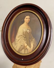 Oval Portrait Print of Lady