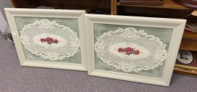 Pair of Crochet Style Framed Artwork