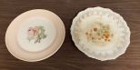 Three Hand Painted Porcelain Dinner Plates