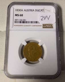 (No Shipping) 1830A Austria Ducat Franz II Gold Coin MS 60