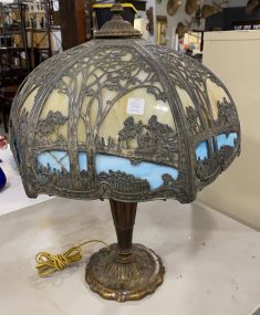 Slag Glass Silhouette Table Lamp