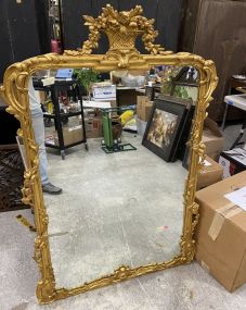 Panier De Fleur Reproduction Gold Gilt Mirror