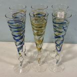 Set of Six Abigails Stem Champagne Glasses