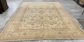 Large Oushak Wool Area Rug 10'7 x 13'7