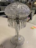 Antique Cut Glass Mushroom Dome Table Lamp
