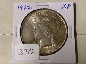 1922 Peace Liberty Silver Dollar