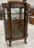 Antique Curved Glass China Cabinet