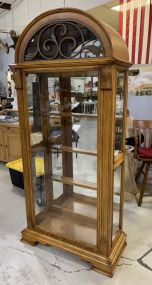 Dome Top Modern Oak Display Cabinet