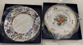 Royal Worchester Imari Star and Chamberlain Roses Plates