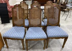 Six Drexel Oak Dining Chairs