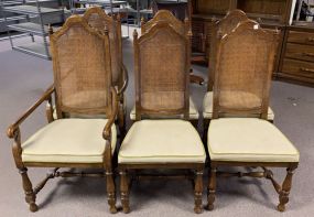 Six Heritage Furniture Oak Finish Dining Chairs