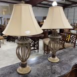 Pair of Metal Contemporary Table Lamps