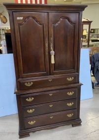 Cherry Chippendale Style Entertainment Armoire