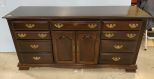 Cherry Chippendale Style Double Dresser
