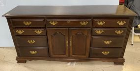 Cherry Chippendale Style Double Dresser