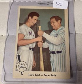 1959 Fleer T. Williams Ted's Idol Babe Ruth
