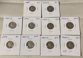 9 Mercury Dimes