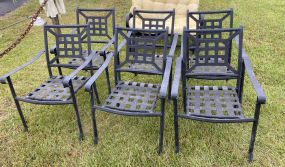 Four Aluminum Outdoor Arm Chairs