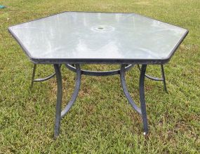 Black Aluminum Octagon Outdoor Table