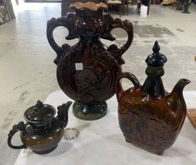 Group of Pottery Vase, Jug, and Tea Pot