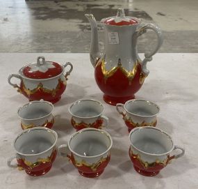 Tea Set Includes Teapot, Covered Sugar Bowl, 6 Tea Cups