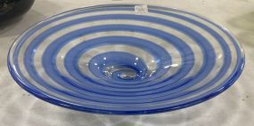 Lite Blue Swirl Center Piece Bowl