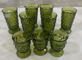Set of Fostoria Whitehall Avocado Green Glasses