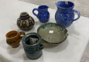 Group of Pottery Includes Handcrafted Stoneware