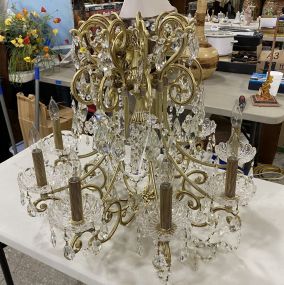 Large Metal and Crystal Chandelier